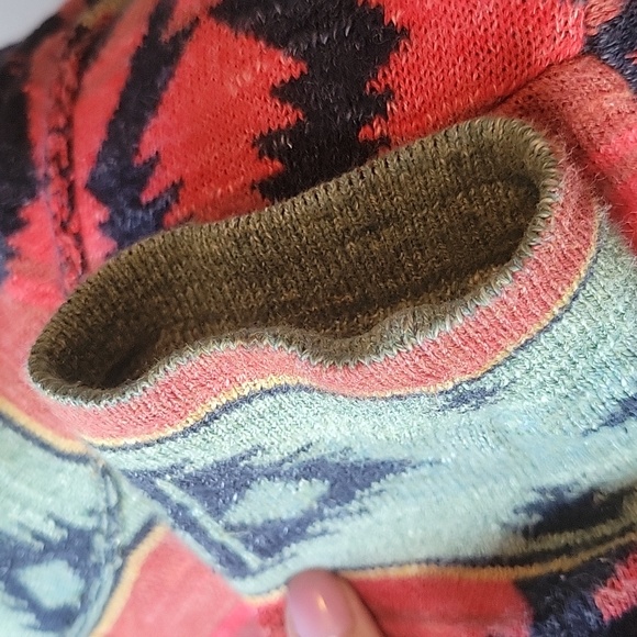 VTG 90s Denim & Supply Southwestern Aztec Print Collared Cardigan - Picture 3 of 8